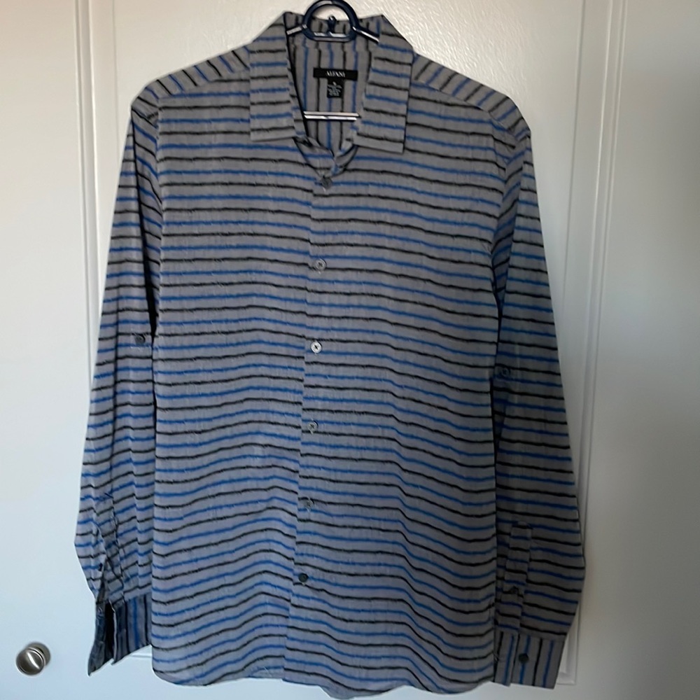 Never worn Alfani Light grey long sleeve button down new with tags